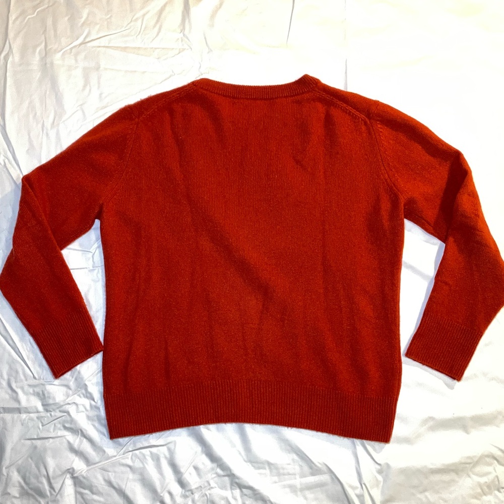 EUC So Soft and Cozy!! Skull Cashmere 100% Cashmere Red Long Sleeved Sweater - Picture 6 of 9
